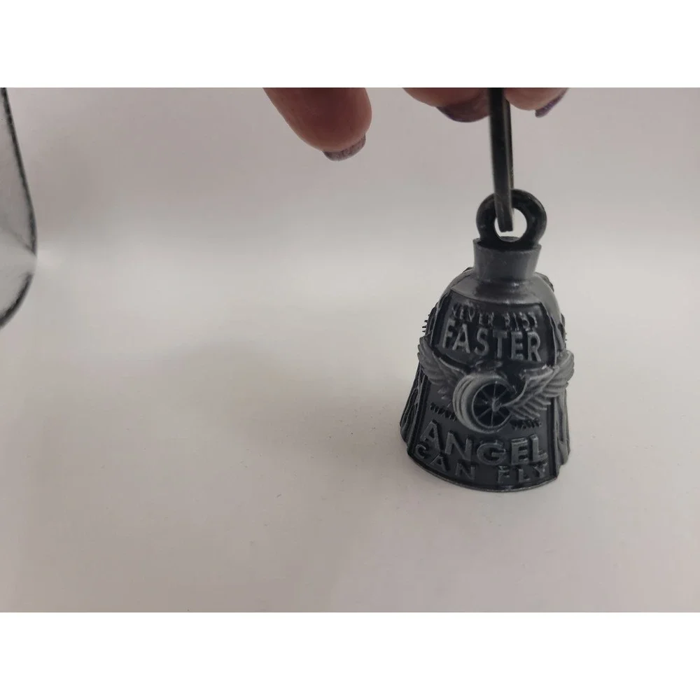 Motorcycle Guardian Bell Faster Angel Biker Rider Good Luck Gremlin Bell Silver
